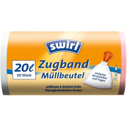 20 l Zugband Müllbeutel VPE Swirl® 20 l Zugband Müllbeutel, VPE