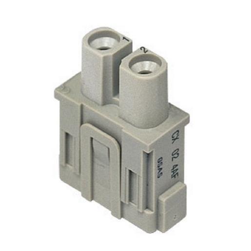 CX 02 4AF Buchseneinsatz, MIXO, 1ME, 2P, Silber, A