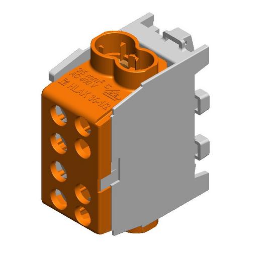 HLAK 35-1/2 M2 braun minimodulare Hauptleitungs-Abzweigklemme