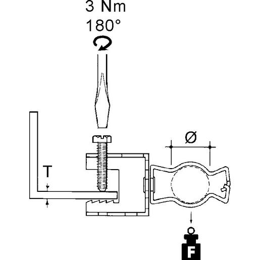 FH107-GM1926 E-KLIPS, Schraubklemme mit Rohrclip, Ø 1