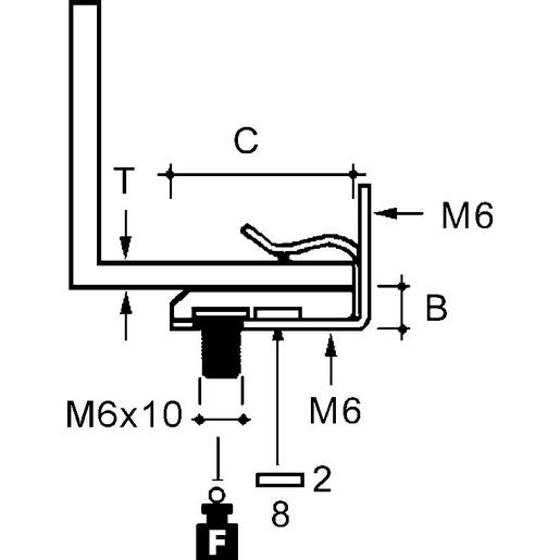 EH-1420S E-KLIPS, Flanschkralle, t=14-20 mm, Form