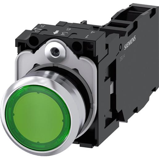 3SU1156-0AB40-1FA0 Drucktaster, beleuchtet, 22mm, rund, Met