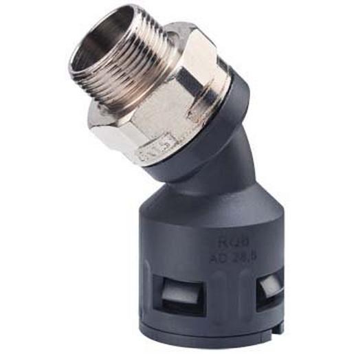 RQBK45DR-M, OD34,5-M32 Kuntstoff-Schnellverschraubung 45° Bogen