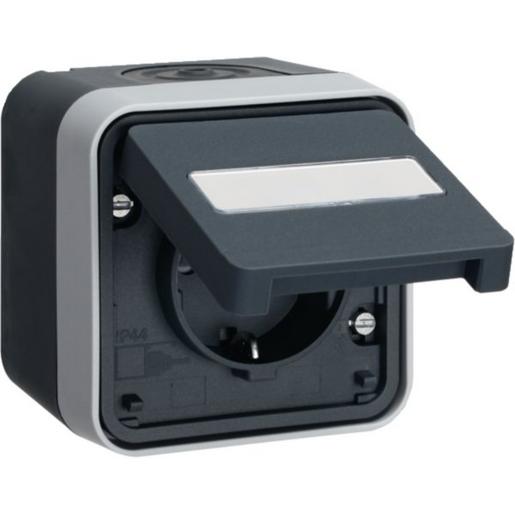 47413525 Steckdose SCHUKO m. Klappd. W.1, grau