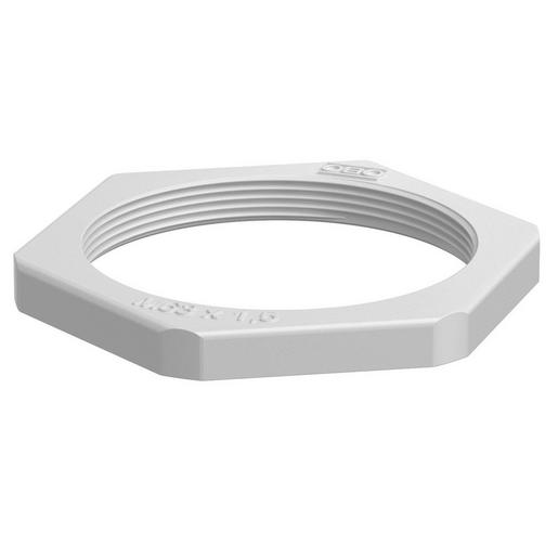 116 M63 LGR PA Gegenmutter M63 Polyamid lichtgrau RAL 7