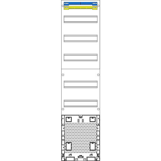 V17APZO Verteilerfeld 1-feldrig, 5r, H=1050mm, A
