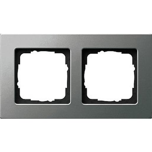0212205 Abdeckrahmen 2f flach Gira E22 Edelstahl
