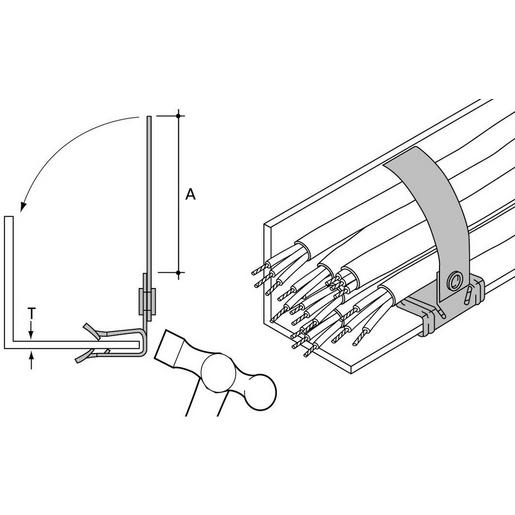 HAH-814-B Trägerbefestigungsclip Kabel, Flanschstä