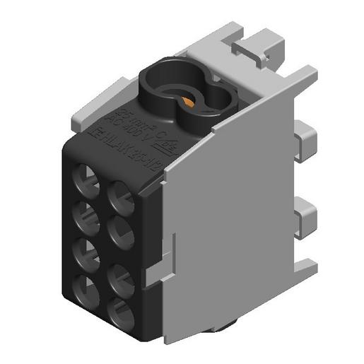 HLAK 25-1/2 M2 schwarz minimodulare Hauptleitungs-Abzweigklemme