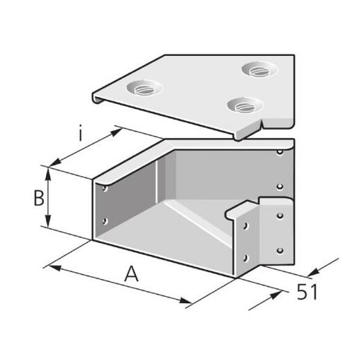 BDF 100/100 S Biegestück Deckel in Flucht