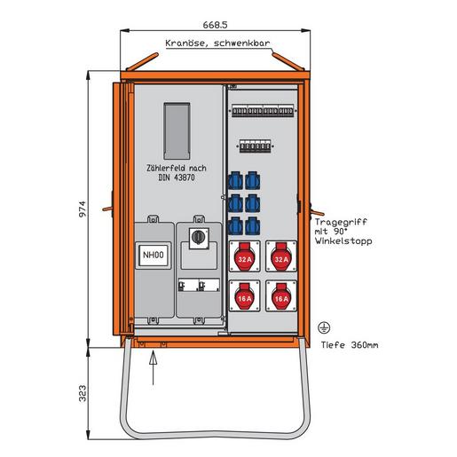 WAV0135BR1 Anschlussverteilerschrank 44kVA mit Zähl