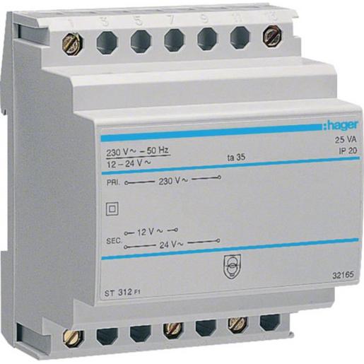 ST312 Sicherheitstrafo 230V/12+24V 25VA 4PLE