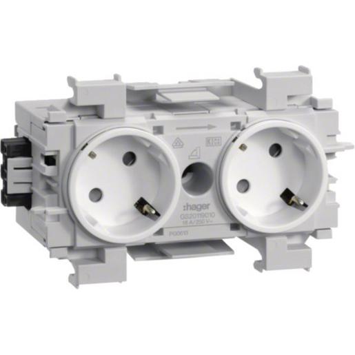 GS20119016 Steckdose 2-fach 45° Wago Frontrast. vw