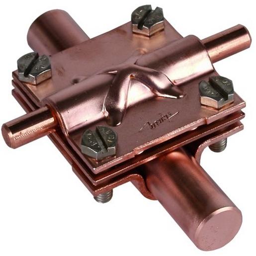 KS 16 8.10 FL30 OV ZP CU Kreuzstück Cu f. Rd 16/8-10mm - Rd 16/Fl