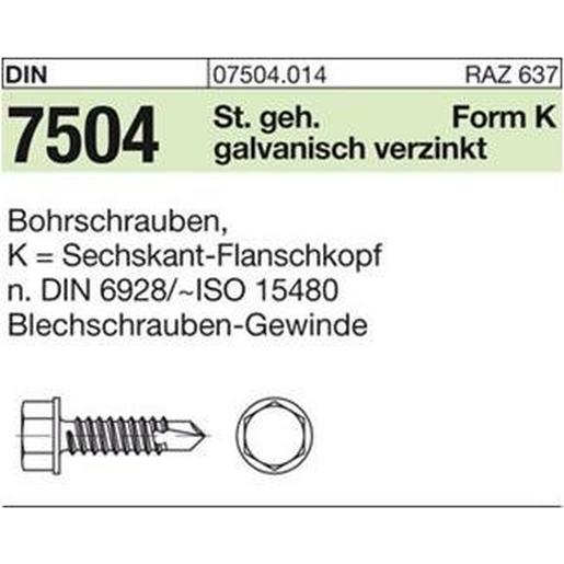 075040140042019 DIN 7504 Stahl K 4,2 x 19 galv. verzinkt