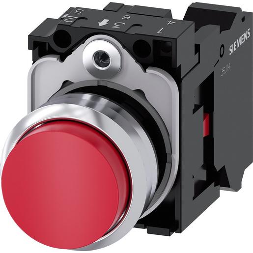 3SU1150-0BB20-3CA0 Drucktaster, 22mm, rund, Metall, hochgla