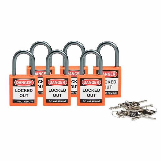 Compact safe padlock 25mm Sha KD Org/6 Kompakte Brady Sicherheitsschlösser mit