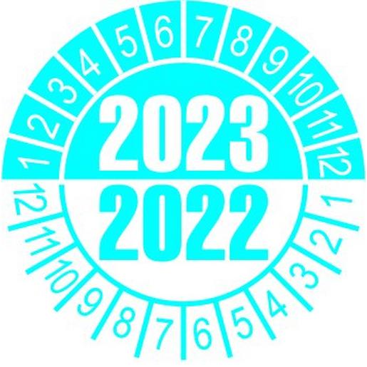 INP-G-23 Prüfplakette 22/23, blau, 35 mm VPE: 10