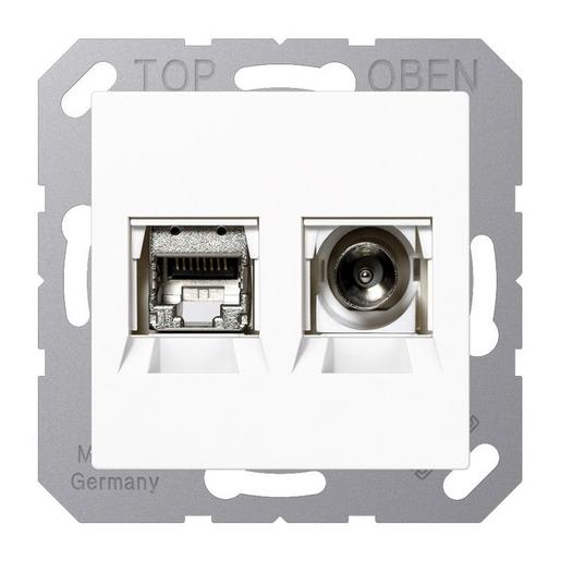 MMD A 4521 WW Smart-TV-Anschlussdose 2fach, Thermoplas