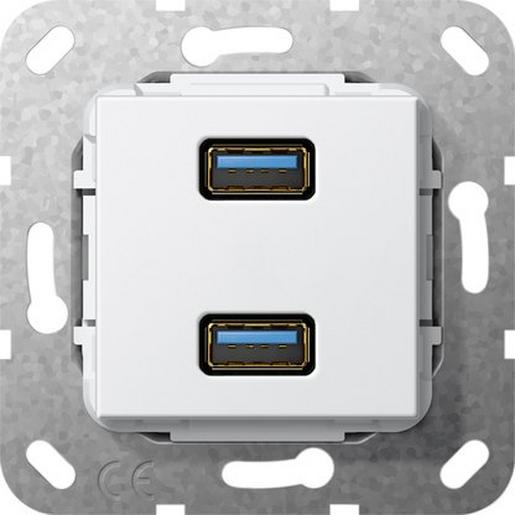 568403 USB 3.0 A 2f Kpl. Einsatz Reinweiß