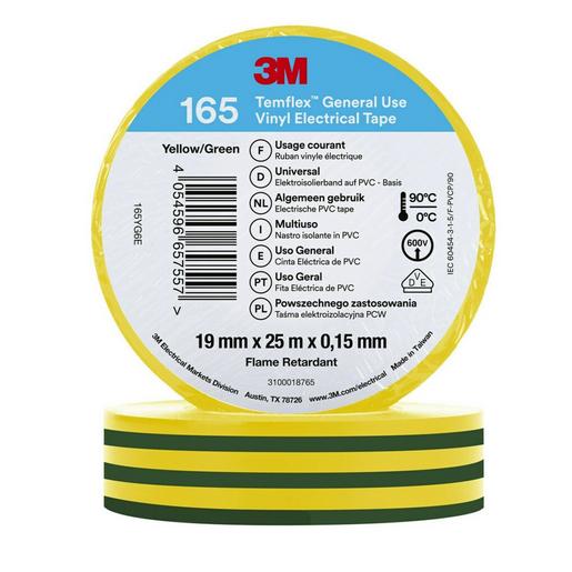 Temflex165 19x25Yellow 3M Temflex Vinyl-Isolierband 165, Grün/G