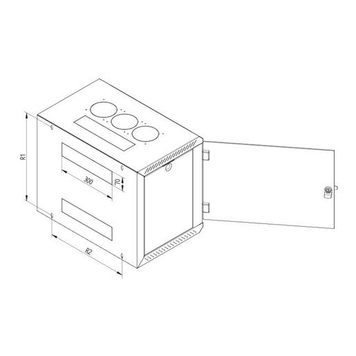 RUA-12-AS6-CAX-A1 19 Wandschrank einteilig 12HE/595mm, abn