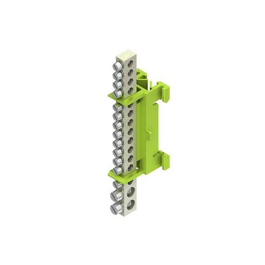 651S/15 Null- und Schutzleiterklemme, mit 15 Kle