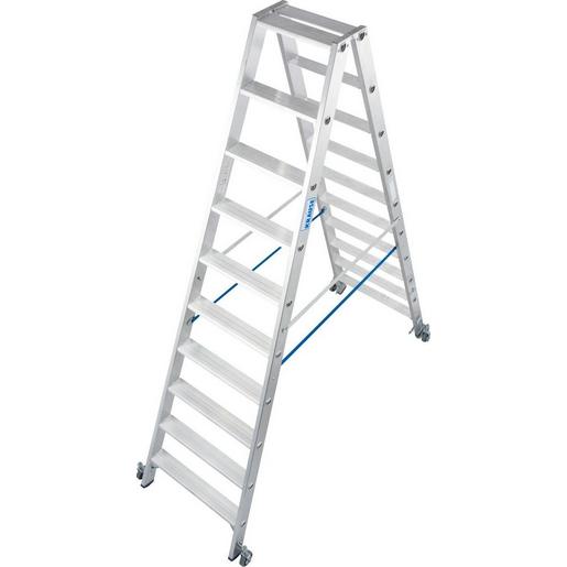 124876 STABILO Stufen-DoppelLeiter, fahrbar 2x1