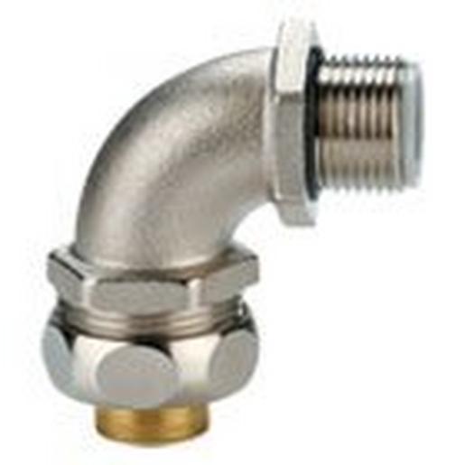 USB-M, OD27-M25 Metallverschraubung, 90° Bogen, Messing