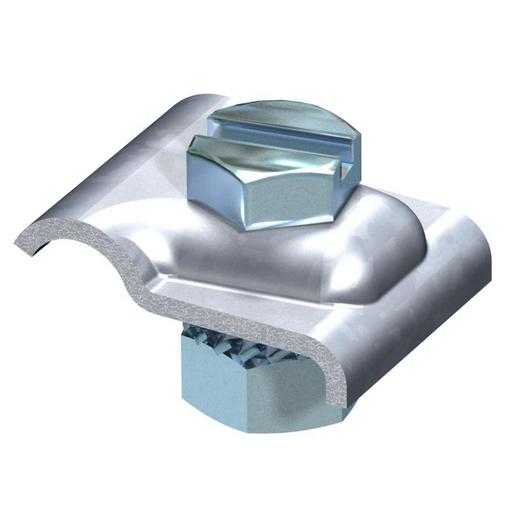 324 S-FT Klemmbock mit Schraube M8x25mm Stahl tau