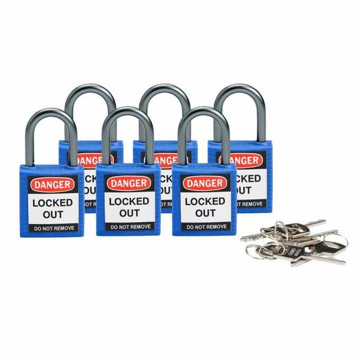 Compact safe padlock 25mm Sha KD Blue/6 Kompakte Brady Sicherheitsschlösser mit
