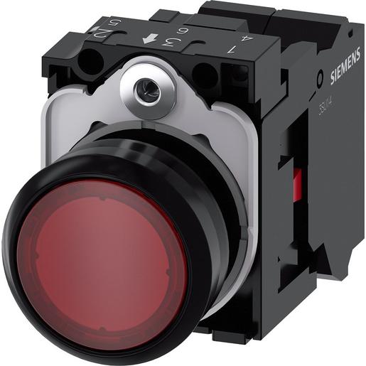3SU1106-0AB20-3CA0 Drucktaster, beleuchtet, 22mm, rund, Kun