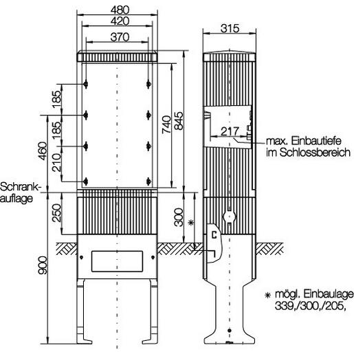 SL084VT Kabelverteilerschrank Prisma XS-VT_Gr,00