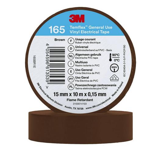 Temflex165 15x10Brown 3M Temflex Vinyl-Isolierband 165, Baun,