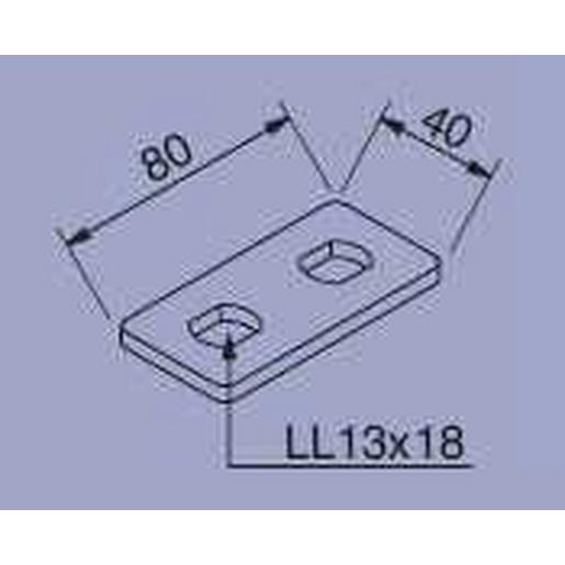 916J49 Stoßlasche, FVZKT pulverbeschichtet RAL7