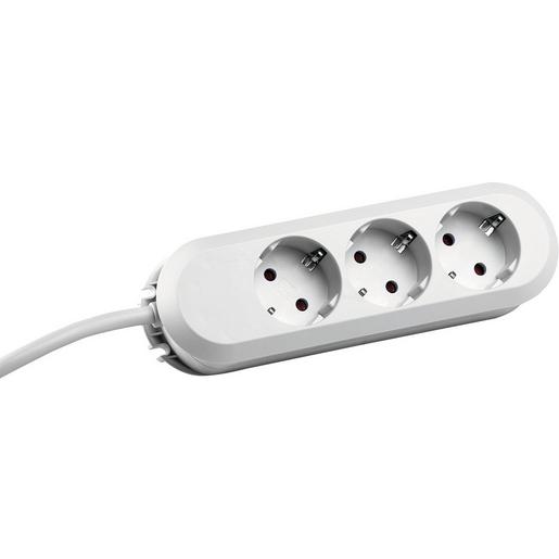 HSOW31.5 3-Fach Steckdosenleiste weiss, mit Zulei