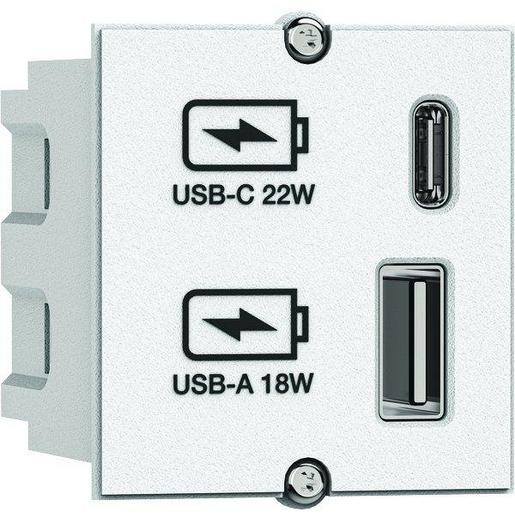 917.2271 USB A/C 22Watt Charger CM weiss