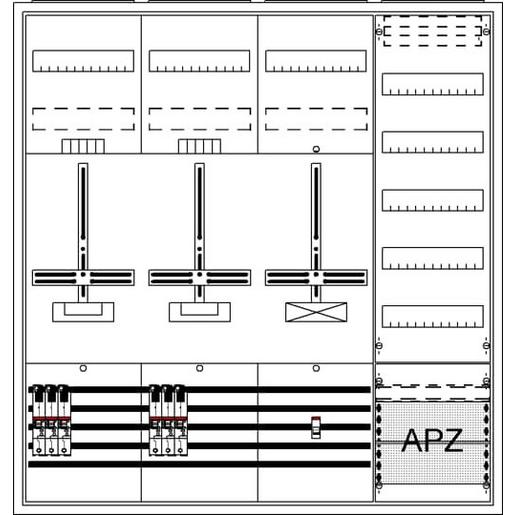 DA47BH5 DA47BH5 Komplettschrank, AP Dreipunkt, A