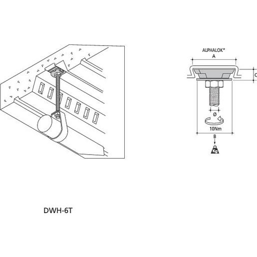 DWH-6T Profildeckenhalterung mit Gewinde M6, Ba