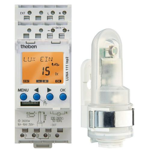 LUNA 111 top2 AL Digitaler Dämmerungsschalter, 2 TE, 2-99
