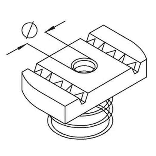 AMF22 M12F Ankermutter mit Feder