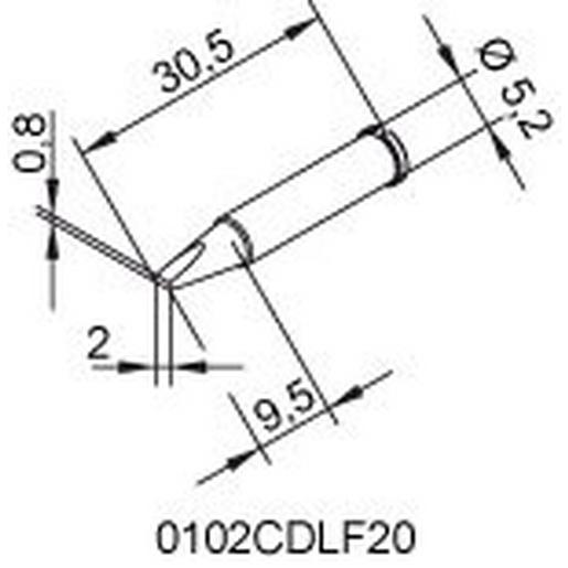 0102CDLF20/SB Lötspitze 102CDLF, 2,0 mm