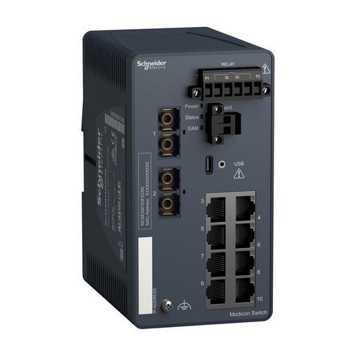 MCSESM103F2CS0 Modicon Managed Switch, 8 Ports für Kupf