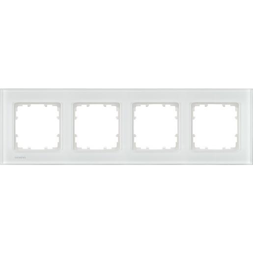 5TG1204-1 DELTA miro Glas weiß Rahmen 4-fach