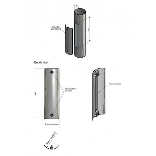 Ersatztüren 100x400 Ersatztüren aus Stahl, verzinkt, aufgese