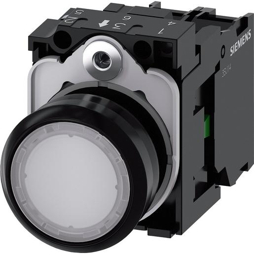 3SU1102-0AB60-1BA0 Drucktaster, beleuchtet, 22mm, rund, Kun