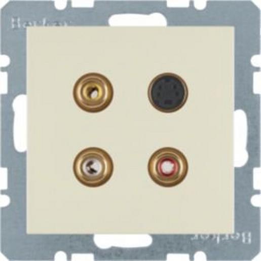 3315328982 3 x Cinch/S-Video Steckdose S.1 weiß