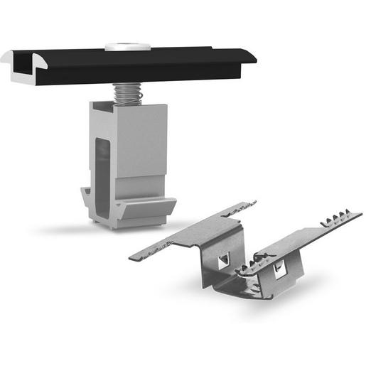 S| DomeClamp MC Black with TerraGrif DomeClamp MC 30-50, schwarz eloxiert mit