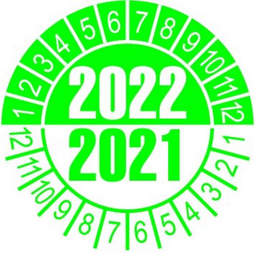 INP-G-22 Prüfplakette 21/22, grün, 35 mm/Preis pe