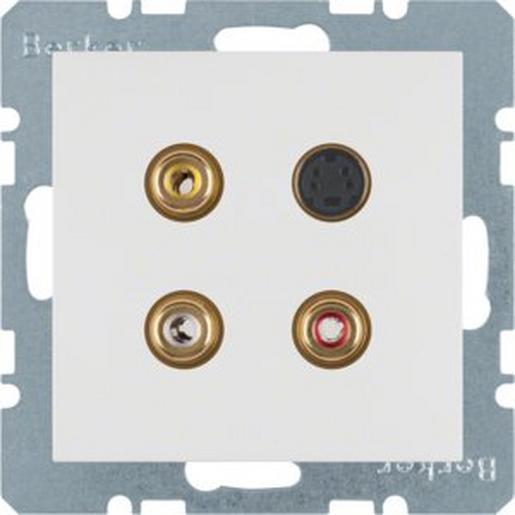 3315321909 3 x Cinch/S-Video Steckdose S.1/B3/B7 pw